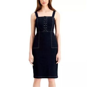 INC International Concepts Black Midi Denim Dress